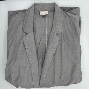 J.Jill XS Gray Linen Blend One Button Blazer‎ Jacket Career Casual
